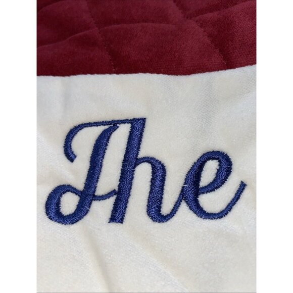 Pottery Barn Velvet Tree Skirt Christmas Quilted Monogram The Myers 60 inches - Picture 16 of 16